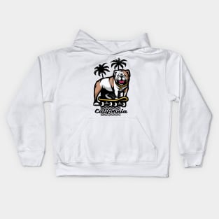 Bulldog on a skateboard. Kids Hoodie